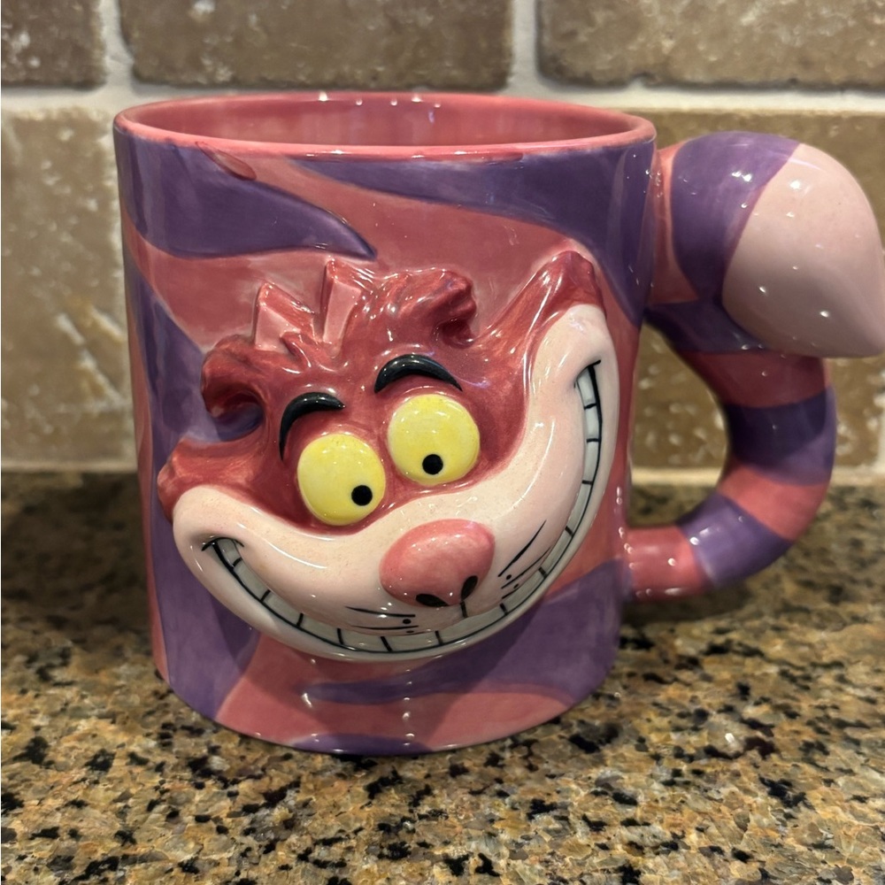 Vintage Disney Store Cheshire Cat 3D Mug Alice in Wonderland Ceramic